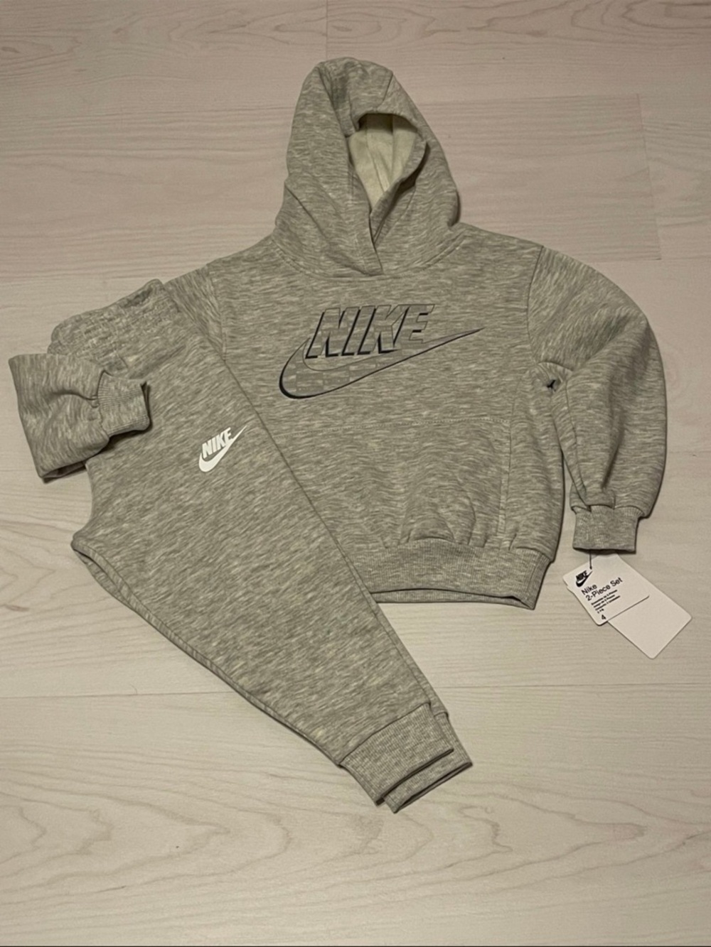 Nike Kids Heather Gray Hoodie & Sweatpants Set